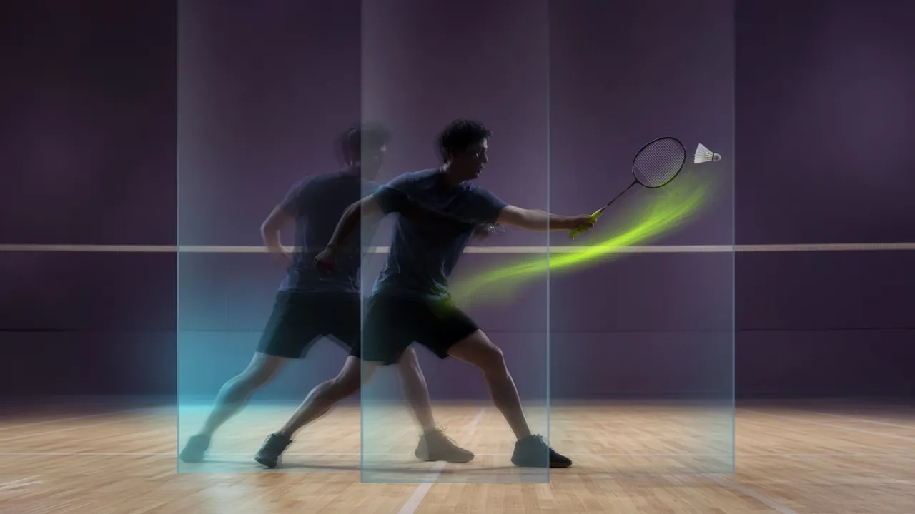 Adults running a cooperative badminton rally station